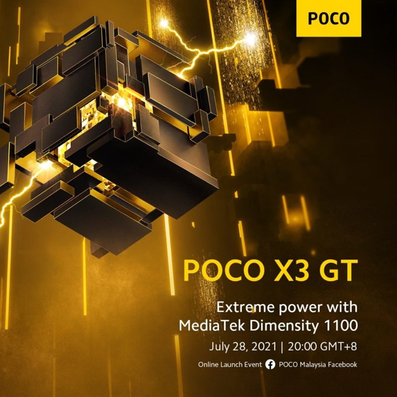 POCO đã tung teaser xác nhận POCO X3 GT sẽ được trang bị chip MediaTek Dimensity 1100